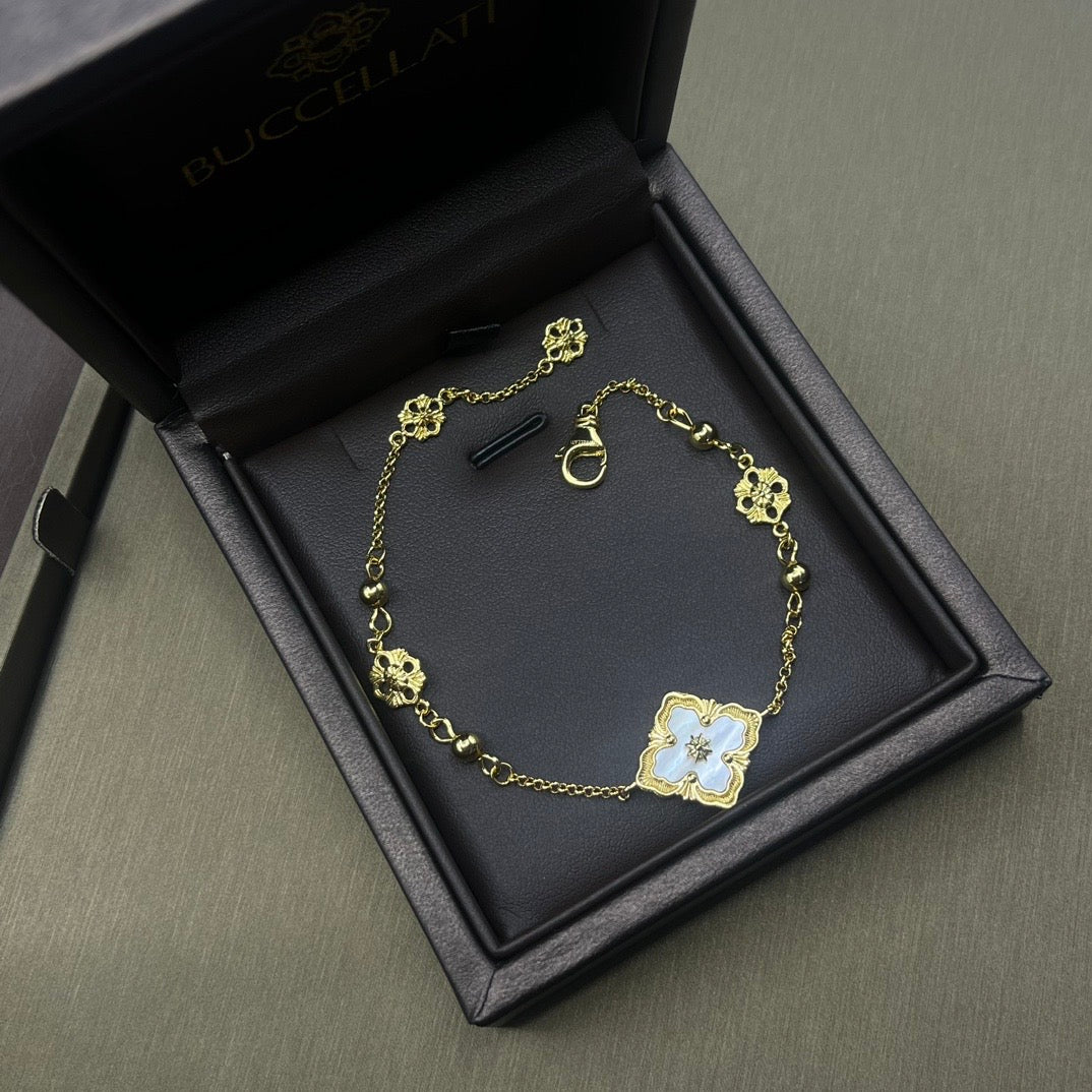 Single elegant Geometric rhombus yellow vintage retro fashion Bracelet gold / rose gold