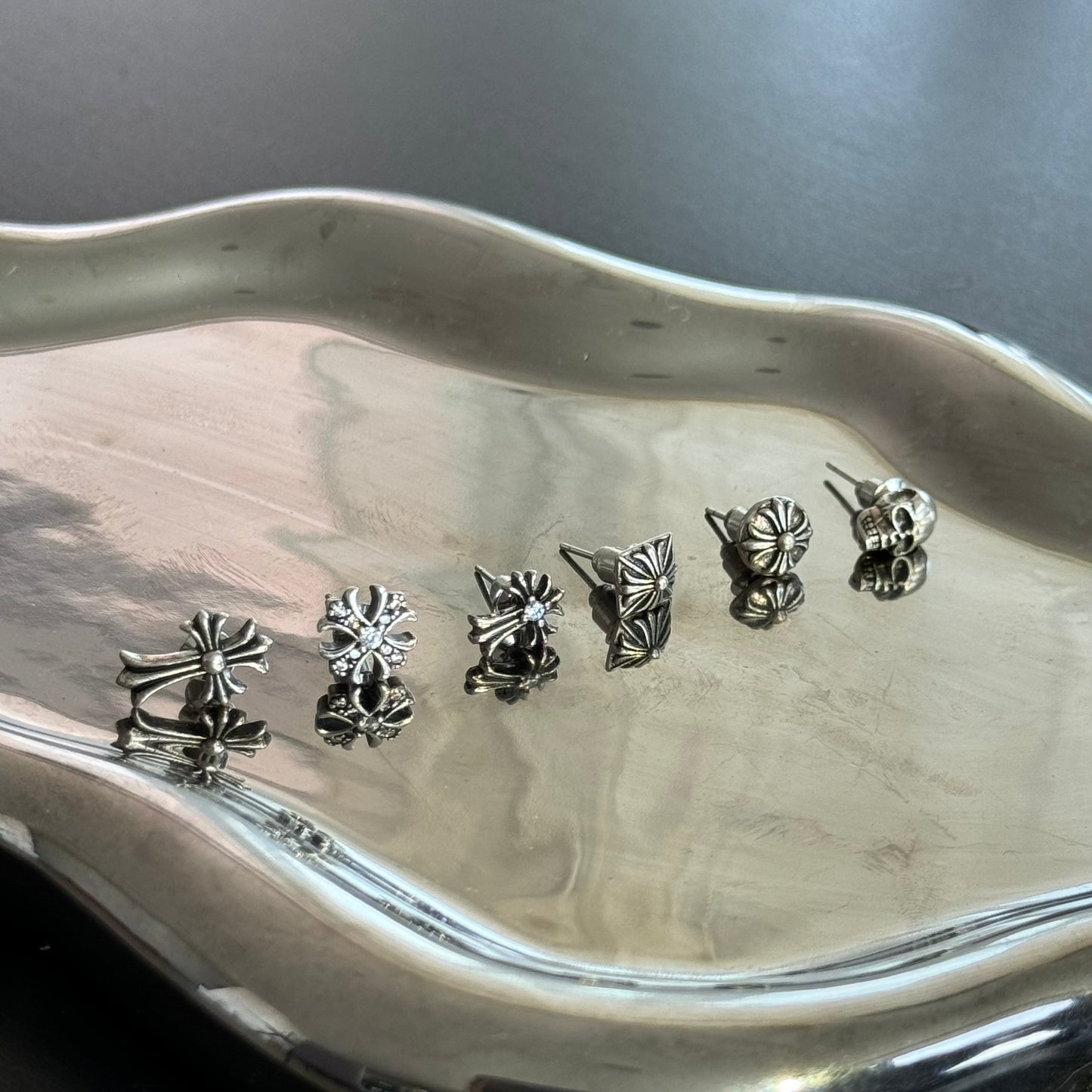 Dark silver Stud Earring Helix Lobe S925