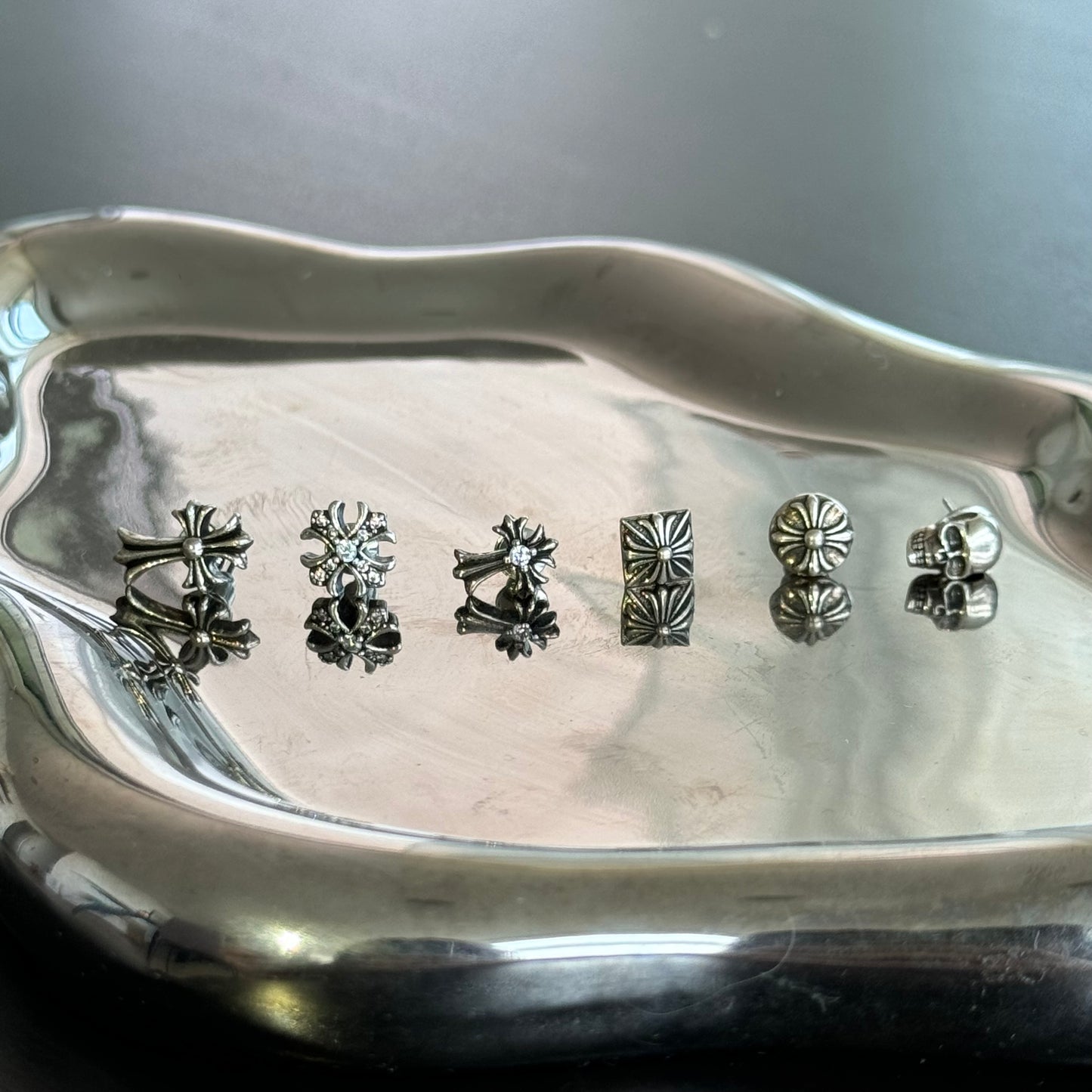 Dark silver Stud Earring Helix Lobe S925