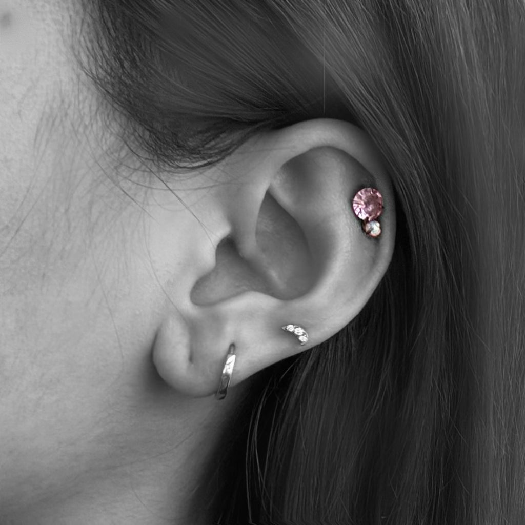 "Precision-crafted helix studs designed for secure comfort and effortless style—mix, match, and shine with our curated collection of dazzling, hypoallergenic essentials."