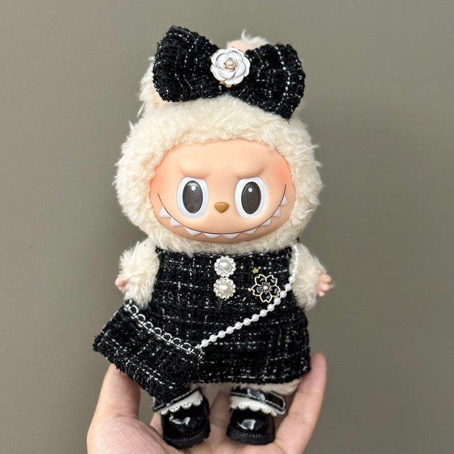 17cm Labubu cute clothes dress sets suits logo shirts pants shorts