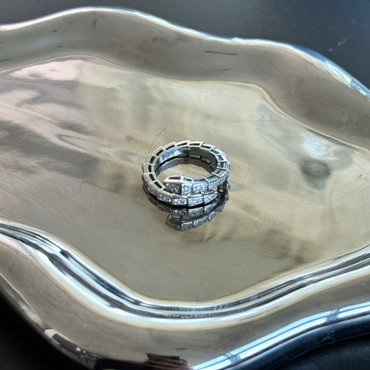 Chinese Year of the Snake Diamond Ring silver steel divine serpenti ring Luxury