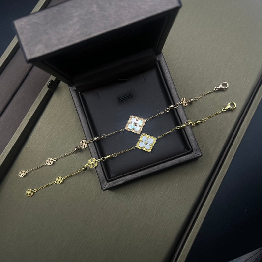 Single elegant Geometric rhombus yellow vintage retro fashion Bracelet gold / rose gold