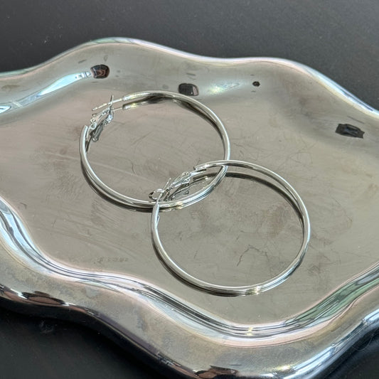 Sterling Silver Large Hoop Earrings